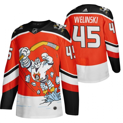 Herren Anaheim Ducks Eishockey Trikot Andy Welinski #45 Orange 2020-21 Reverse Retro 3rd Authentic